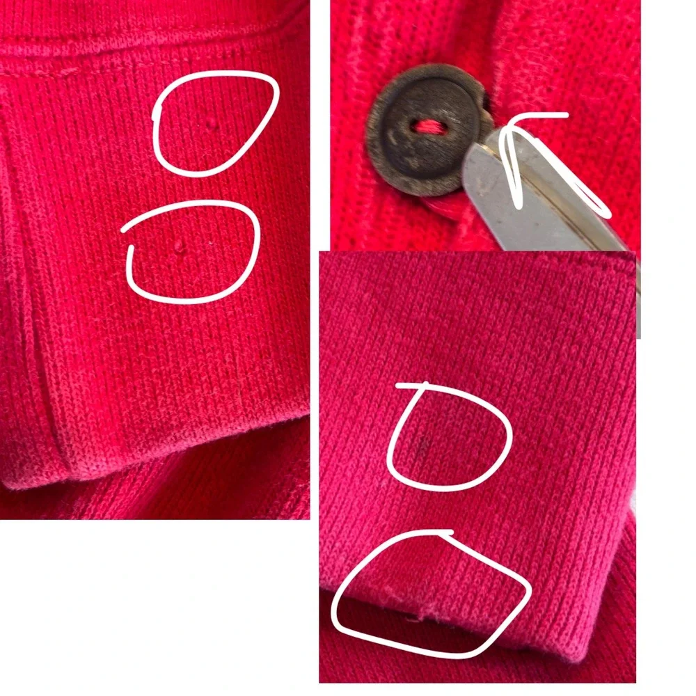 Polo Ralph Lauren Mens XXL Red Cotton Shawl Neck Button Pullover Sweater Logo